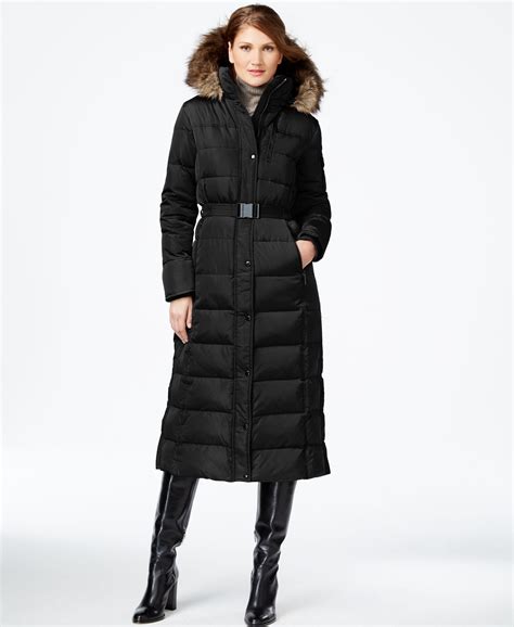 michael michael kors women's belted hooded down puffer coat|Michael Kors winter puffer jacket.